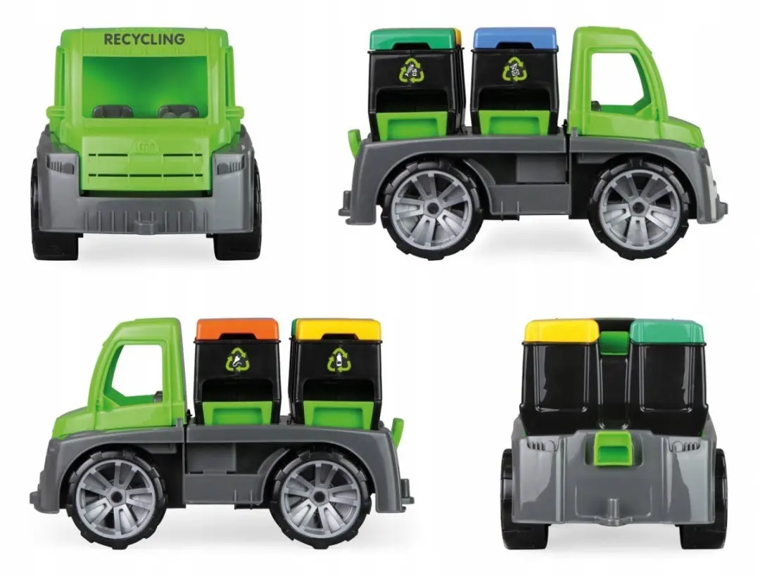 Lena Truxx Recycling Vrachtwagen Speelgoed - Geel/Grijs/Oranje/Blauw/ Groen