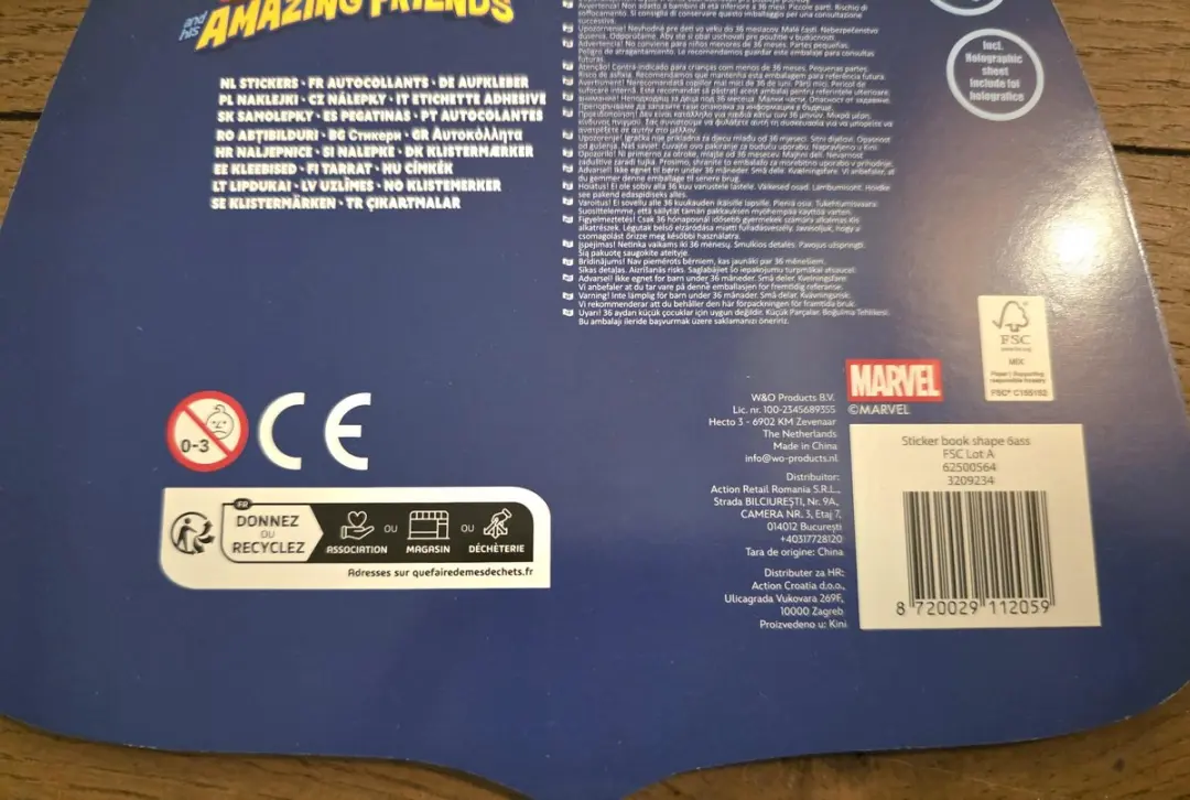 Marvel Spidey and his Amazing Friends Stickerboek - 6 Stickersvellen (Tasvorm) - Holografisch Vel