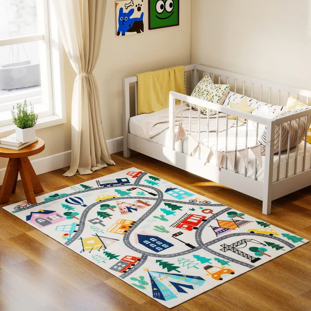 ECTEATOY Speelmat Autobaan 160x120cm - Wit
