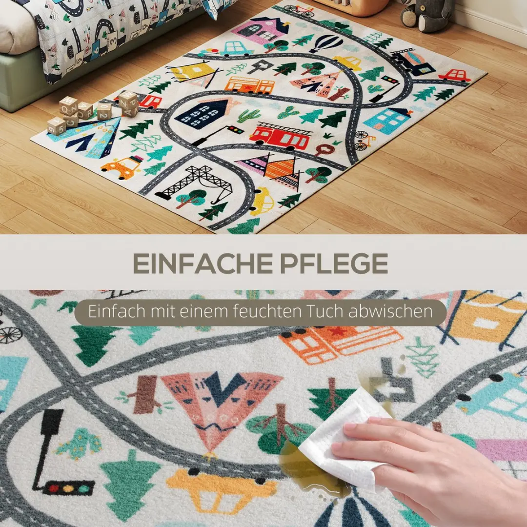 ECTEATOY Speelmat Autobaan 160x120cm - Wit