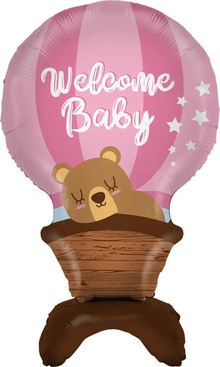 Grabo Folieballon Welcome Baby Roze 97cm