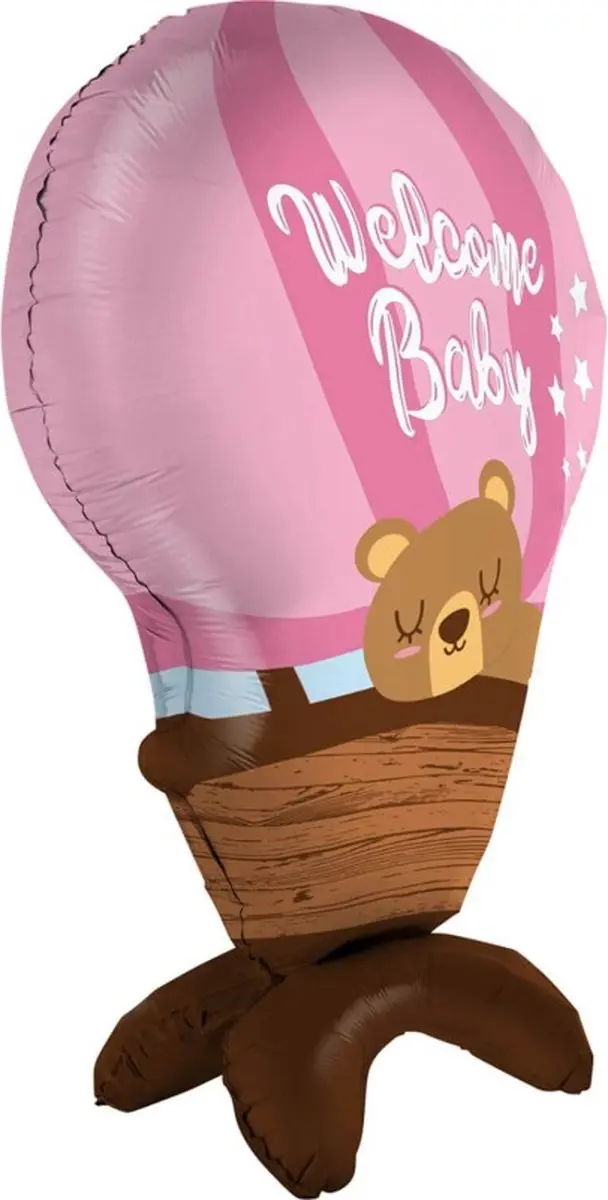 Grabo Folieballon Welcome Baby Roze 97cm