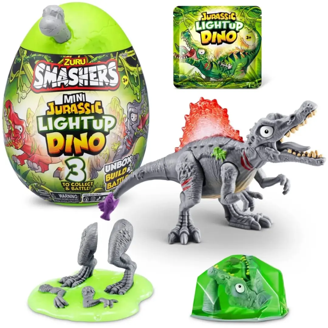 Zuru Smashers Mini Jurassic Light Up Actiefiguur - 3 Stuks
