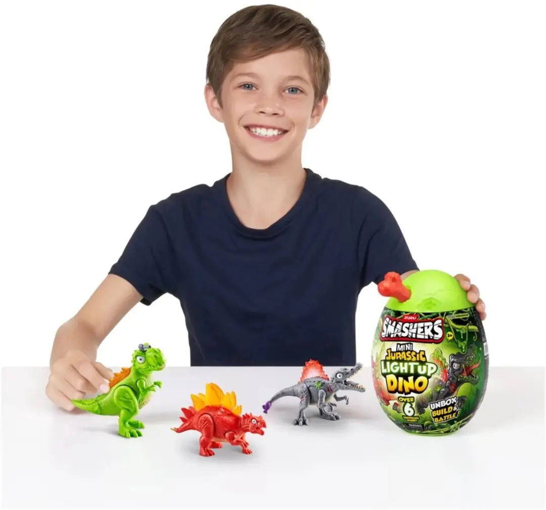 Zuru Smashers Mini Jurassic Light Up Actiefiguur - 3 Stuks