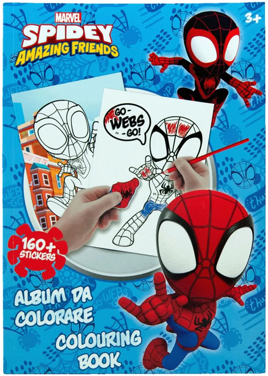 Marvel Spider-Man Kleurboek met Stickers - 30 Pagina's - Blauw/Rood