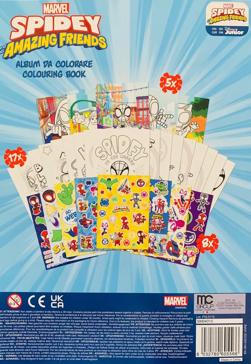 Marvel Spider-Man Kleurboek met Stickers - 30 Pagina's - Blauw/Rood