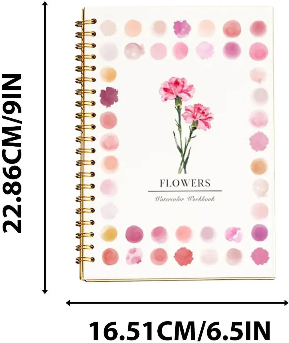 ECTEATOY Werkboek Aquarel Beginners - 12 Verven & Penseel - Boeket
