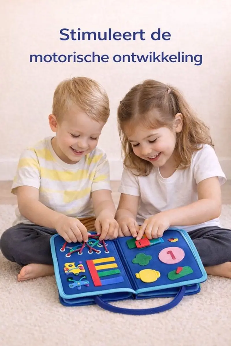 ECTEATOY Busy Board Montessori Activiteitenboek - Blauw