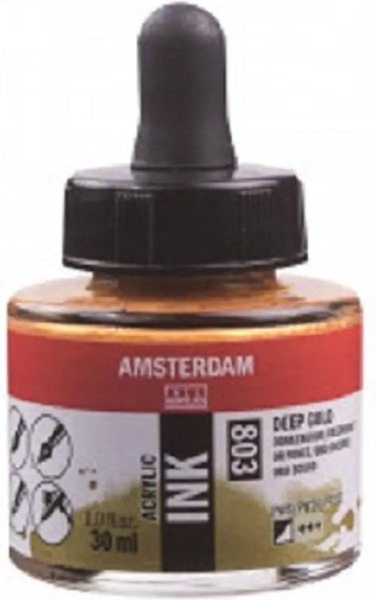 Amsterdam Acrylic Inkt Fles 30ml - Donkergoud