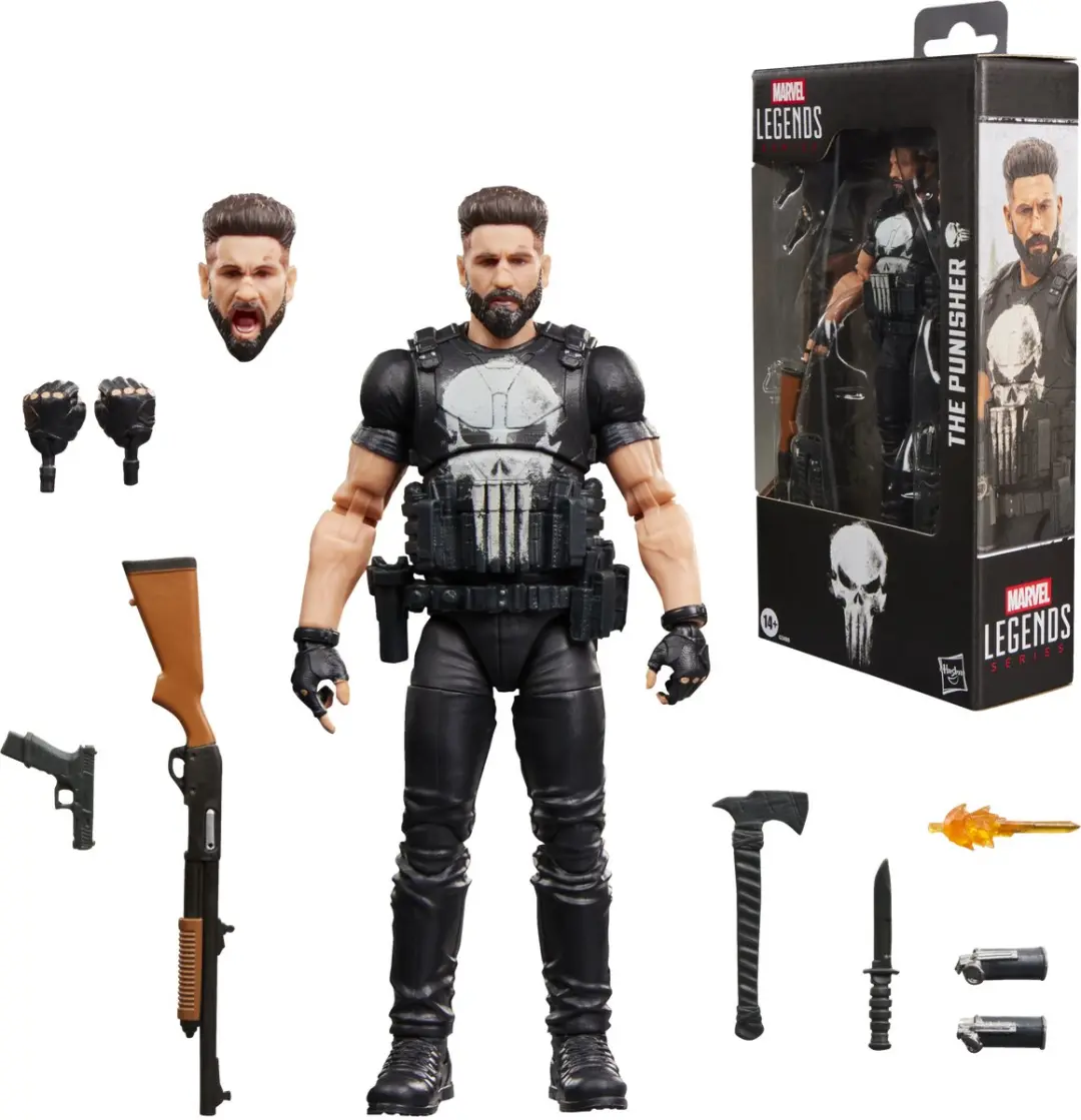 Marvel Legends Series Punisher G34885L0 Actiefiguur - 15cm - Zwart