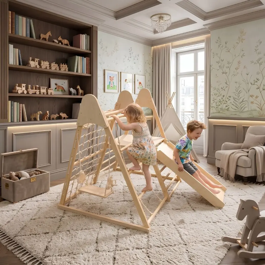 Moni Toys Little Gym 4-in-1 Houten Speeltoel - Naturel