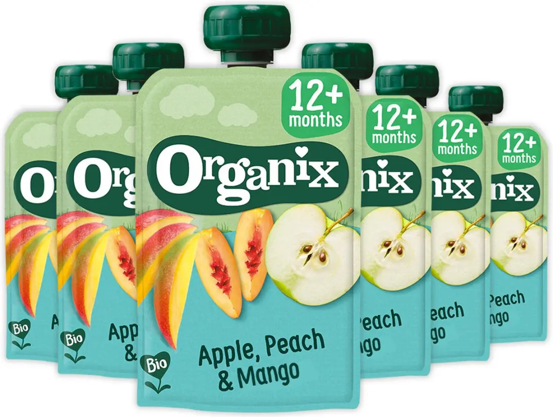 Organix Knijpfruit Appel Perzik Mango 100g