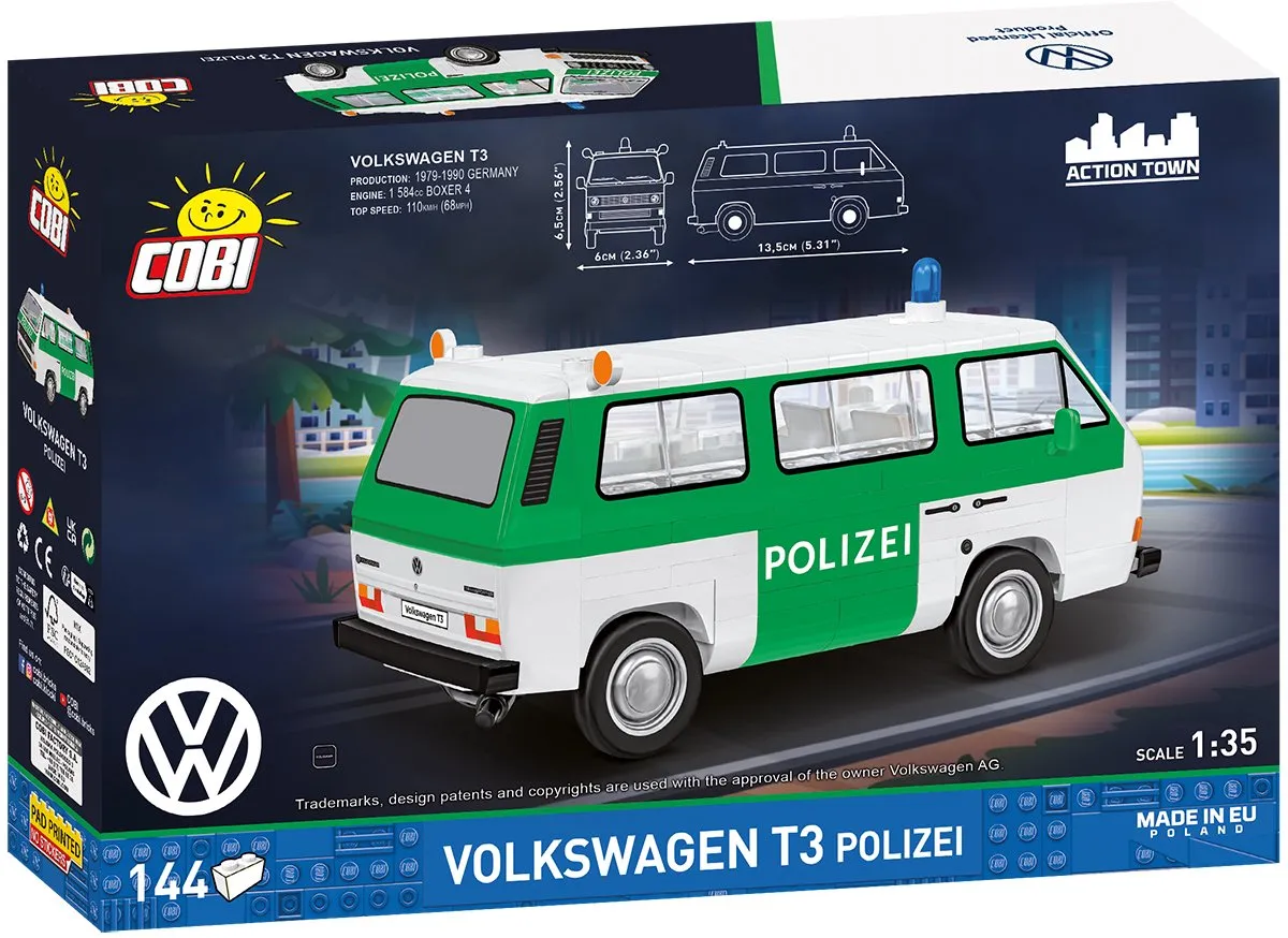 Cobi VW T3 Polizei 144 Stukken - Groen/Wit