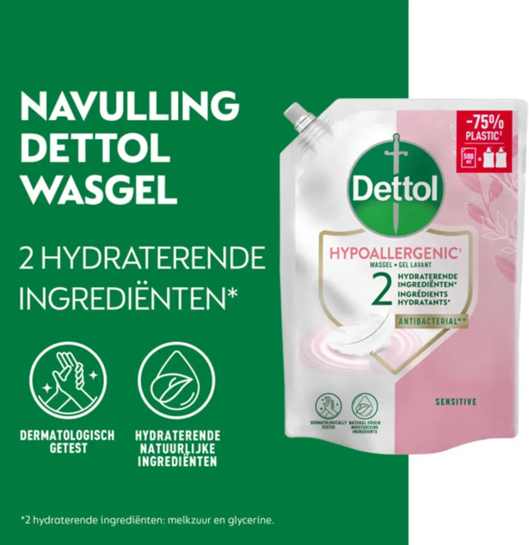 Dettol Refill Handzeep Sensitive 500ml - 3 Stuks