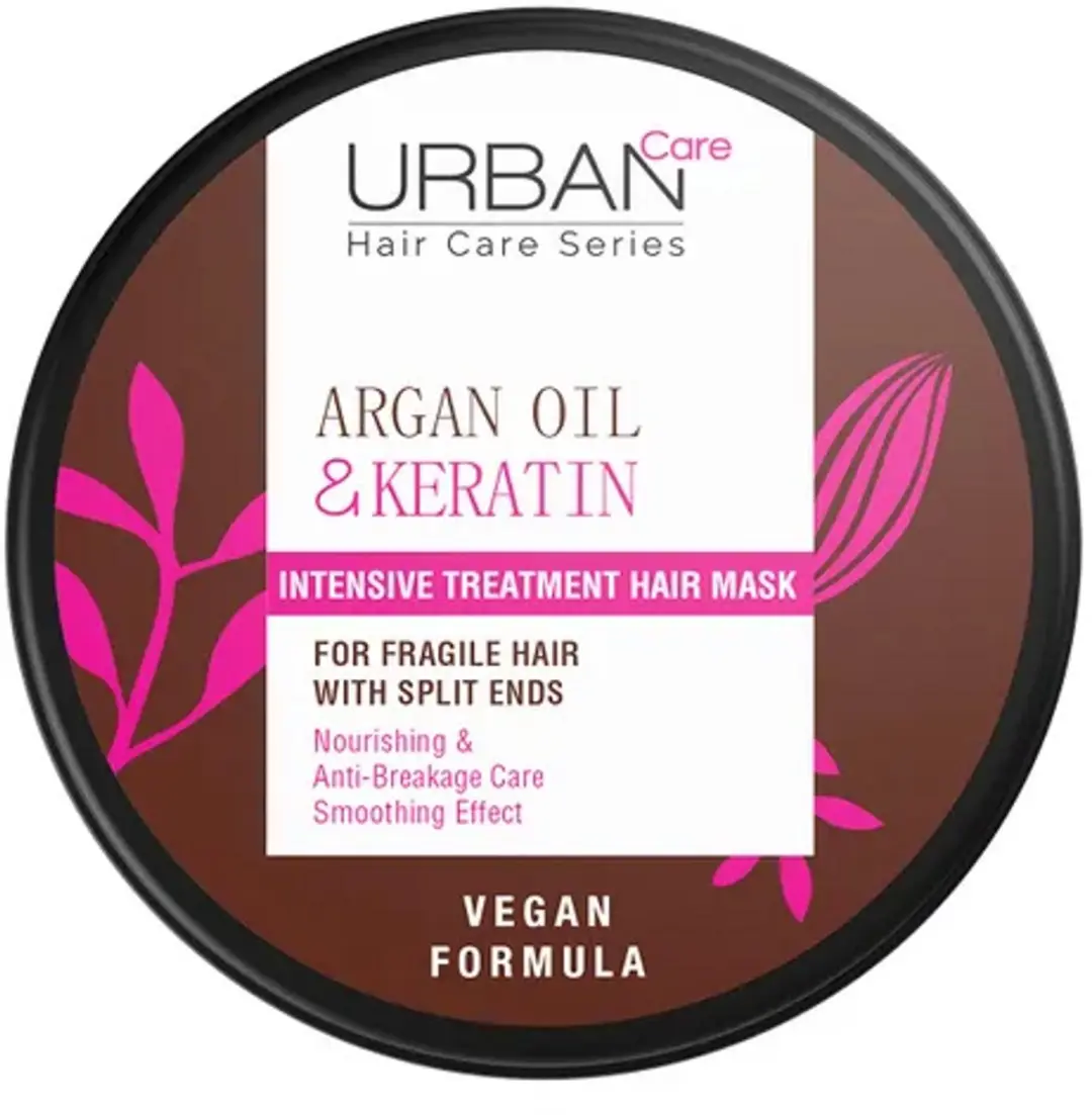 Urban Care Argan Oil & Keratin Haarmasker 230ml - Roze/Bruin