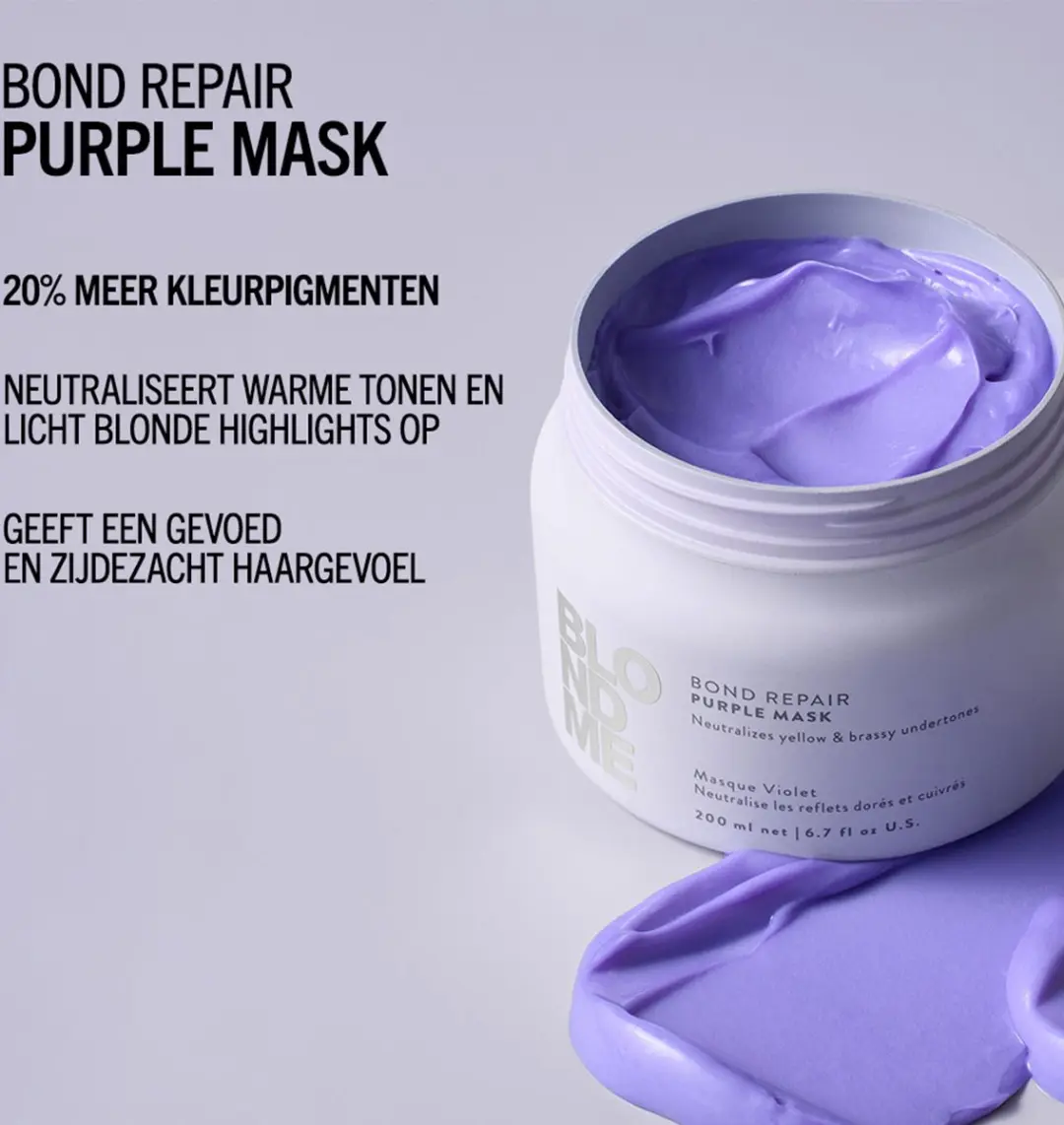 Schwarzkopf BLONDME Purple Mask 500ml - Blond/Zwart/Bruin/Rood