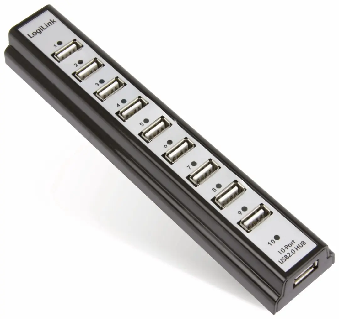 Logilink UA0096 USB 2.0 Hub 10 Poorten