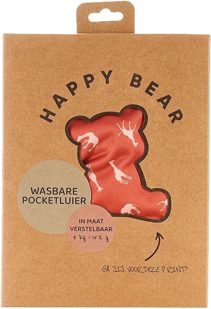 HappyBear Pocketluier Savanna Onesize - 5-17kg - Inclusief boosters