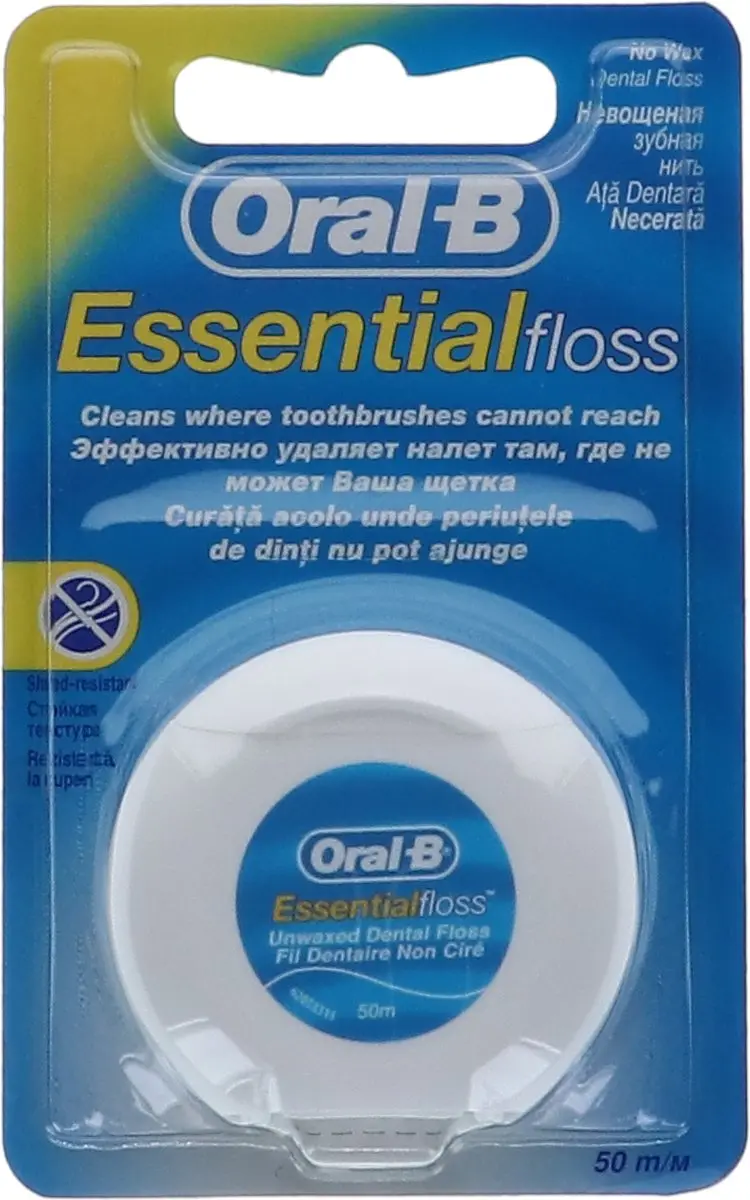 Oral-B Floss Essential 50m Regular Non Wax - 3 Stuks