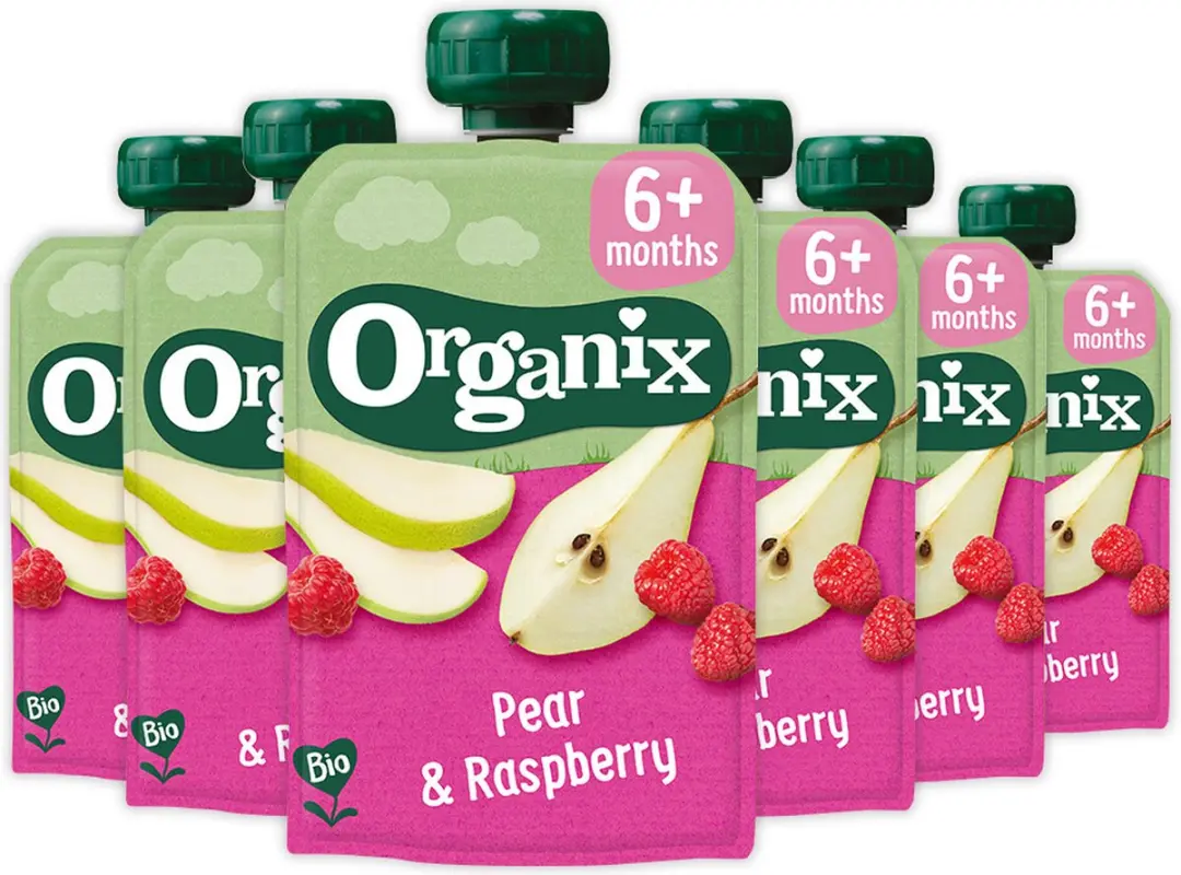Organix Knijpfruit Peer & Framboos 100g