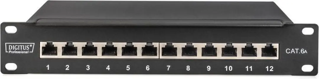 Digitus DN-91612S-EA Netwerkpatchpaneel 12 Poorten CAT6A - 1HE