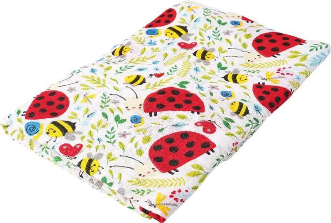 HappyBear Hydrofiele Swaddle Doek Lieveheersbeestjes 120x120cm