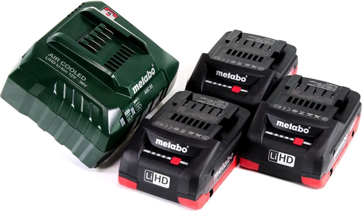 Metabo 685132000 Set - 3x 18V LiHD 4.0Ah Accu + Oplader - afbeelding 6 van 6