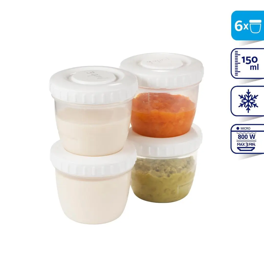 Difrax Moedermelk & Babyvoeding Bewaarbakjes 150ml - 12 Stuks