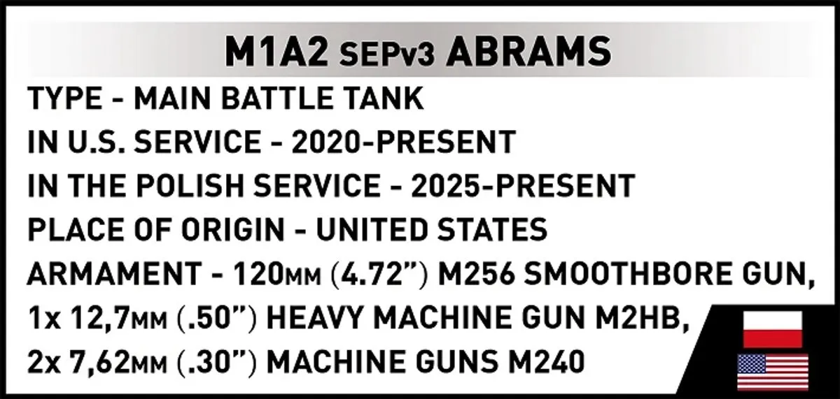 Cobi M1A2 Abrams Sepv3 - 1069 Stukken - 1 Minifiguur