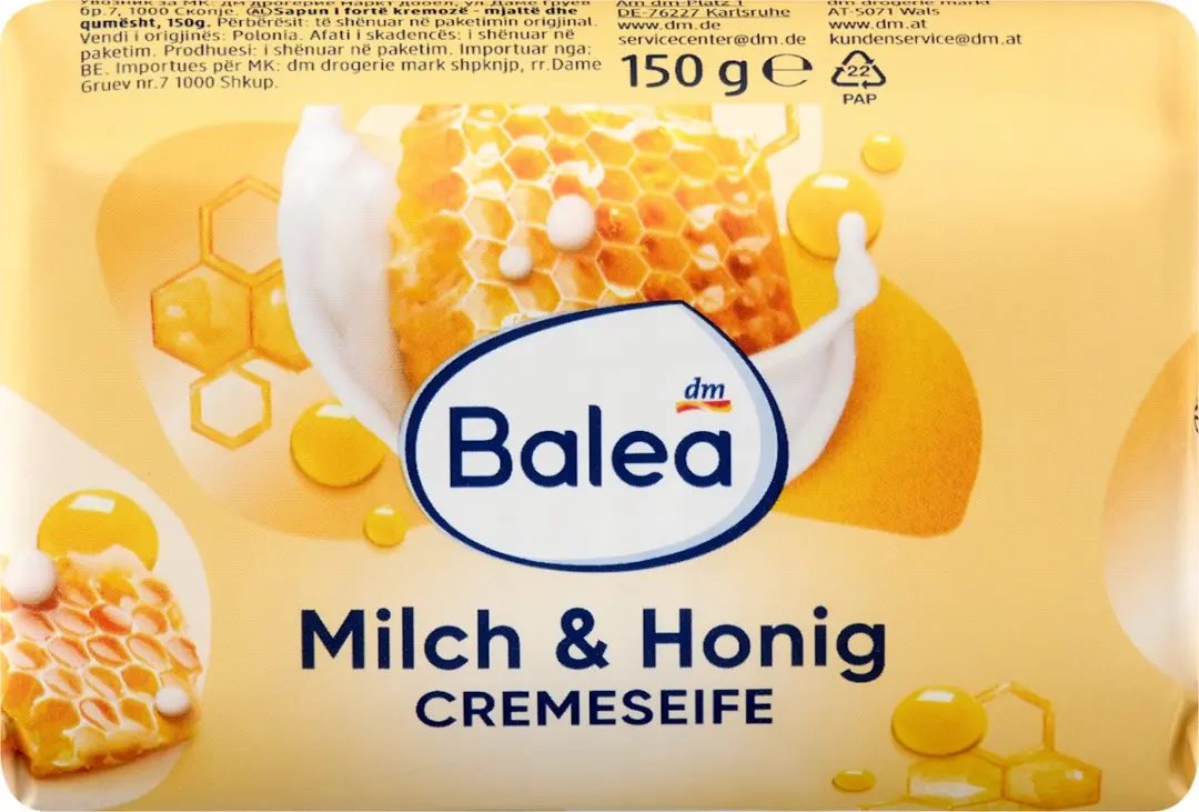 Balea Crèmezeep Melk & Honing 150g
