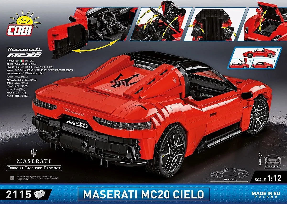 Cobi Maserati MC20 Cielo COBI-24352 - 2115 Stukken - afbeelding 6 van 6