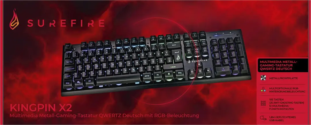 Verbatim KingPin X2 48706 Gaming Toetsenbord - QWERTZ Duits - Zwart