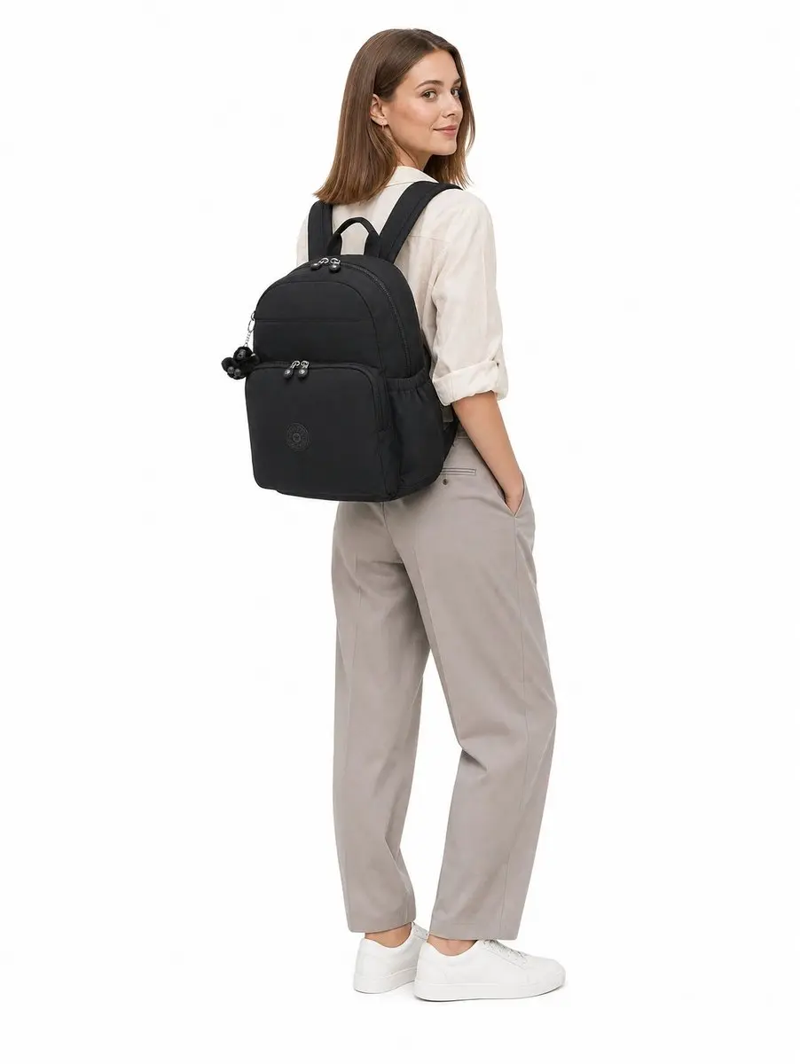 Kipling Basic Maisie Rugzak 40cm - Antraciet - afbeelding 6 van 6