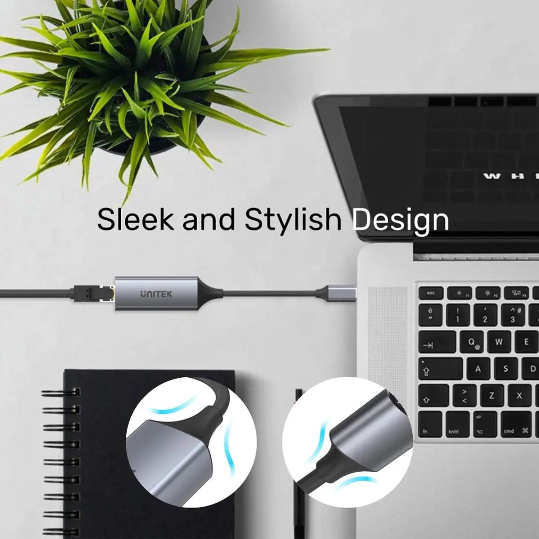 Unitek U1312A USB-C Ethernet Adapter 1000 Mbps - RJ45