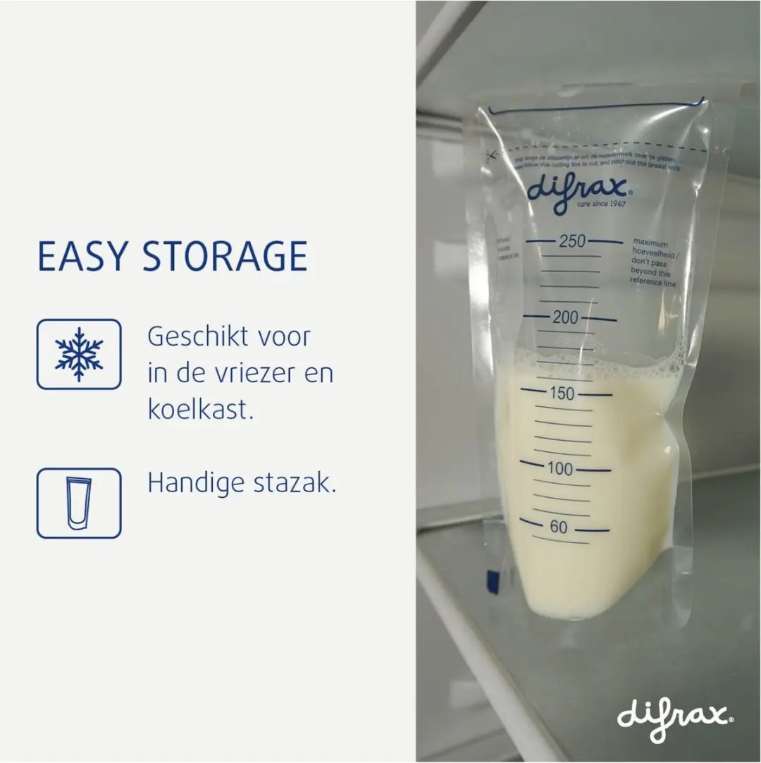 Difrax Moedermelk Bewaarzakjes 40 Stuks - 250ml