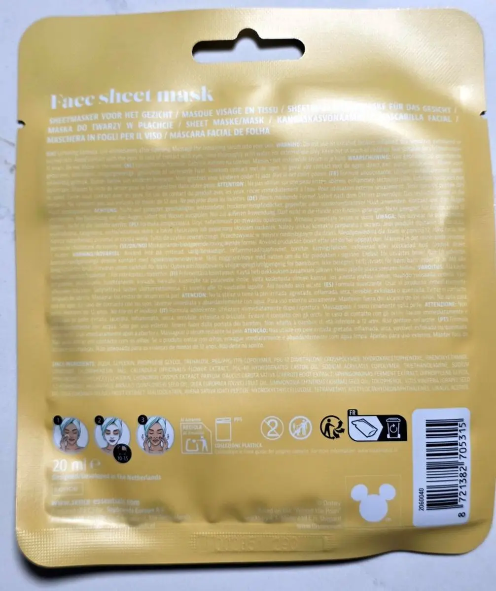 Sence Disney Winnie de Pooh Goud Gezichtsmasker 20ml