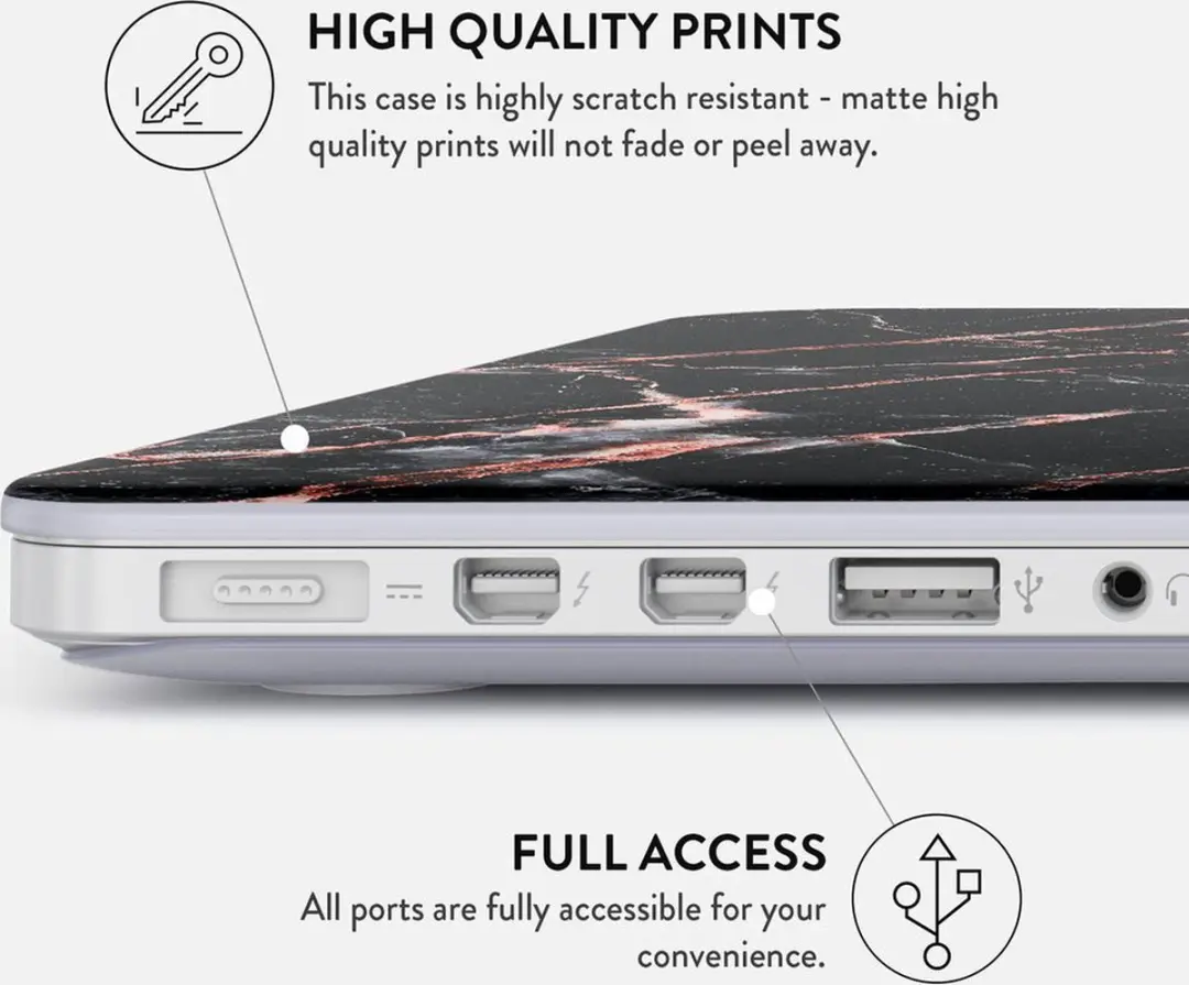 Burga Hard Case MacBook Pro 13 2020 - Rose Gold Marble
