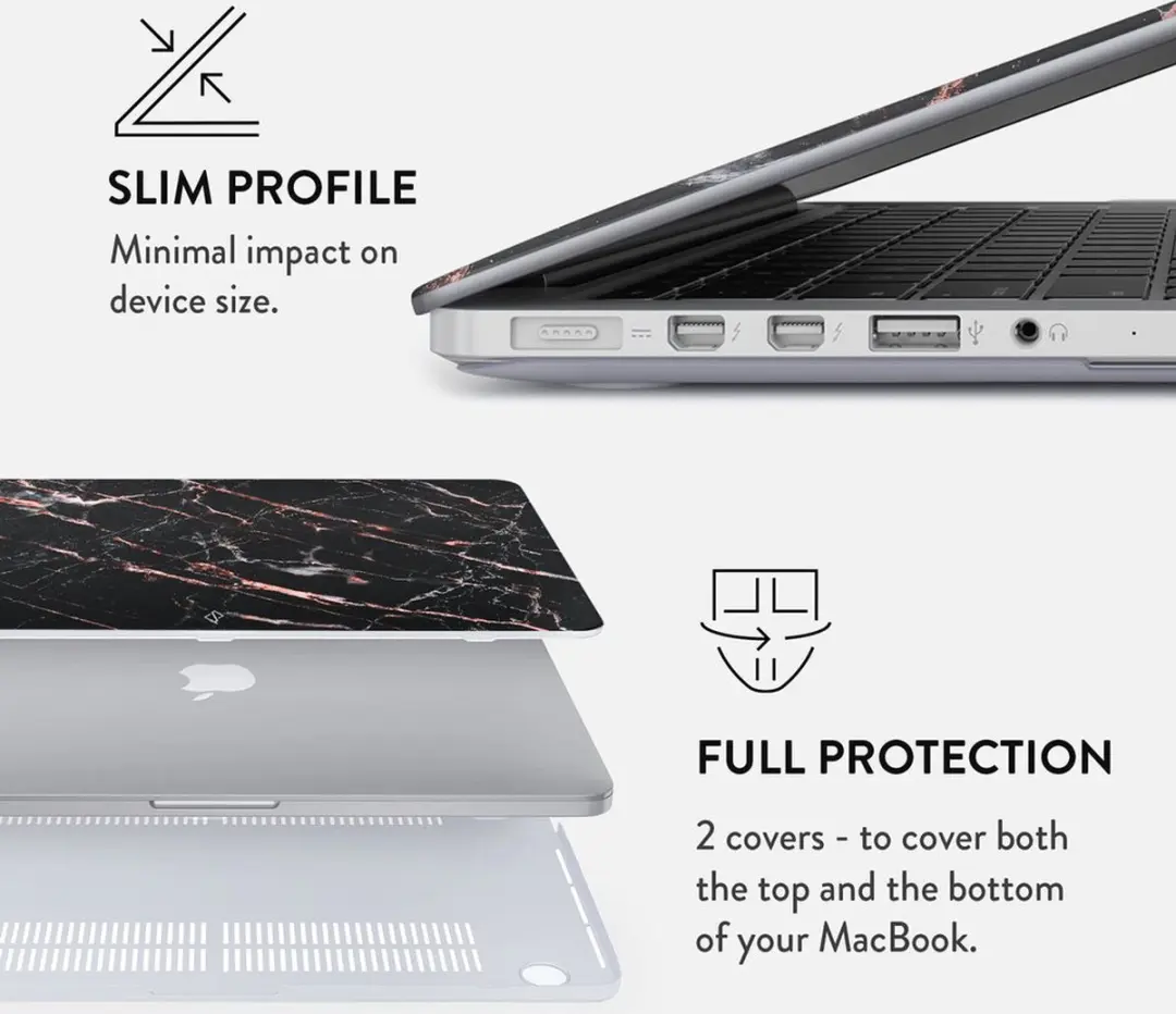 Burga Hard Case MacBook Pro 13 2020 - Rose Gold Marble