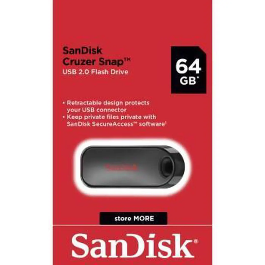 SanDisk Cruzer Snap SDCZ62-064G-G35 USB-stick 64GB - Zwart