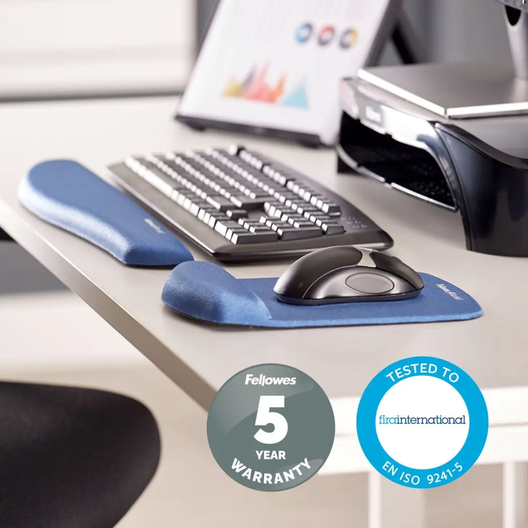 Fellowes Plush Touch Polssteun - Blauw