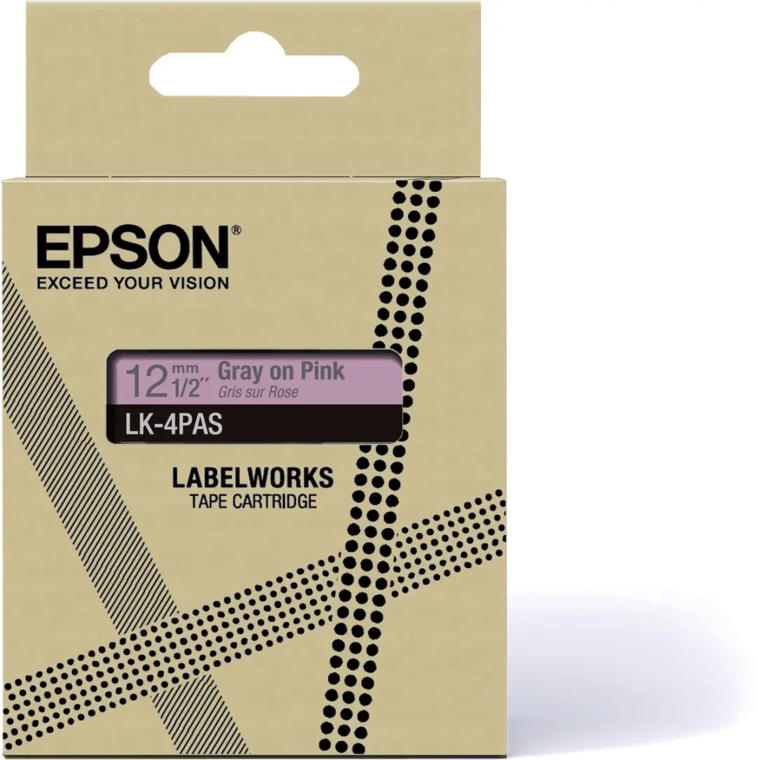 Epson LK-4PAS Cartridges - o.a. Brother P-TOUCH - 2 Stuks - Grijs & Roze