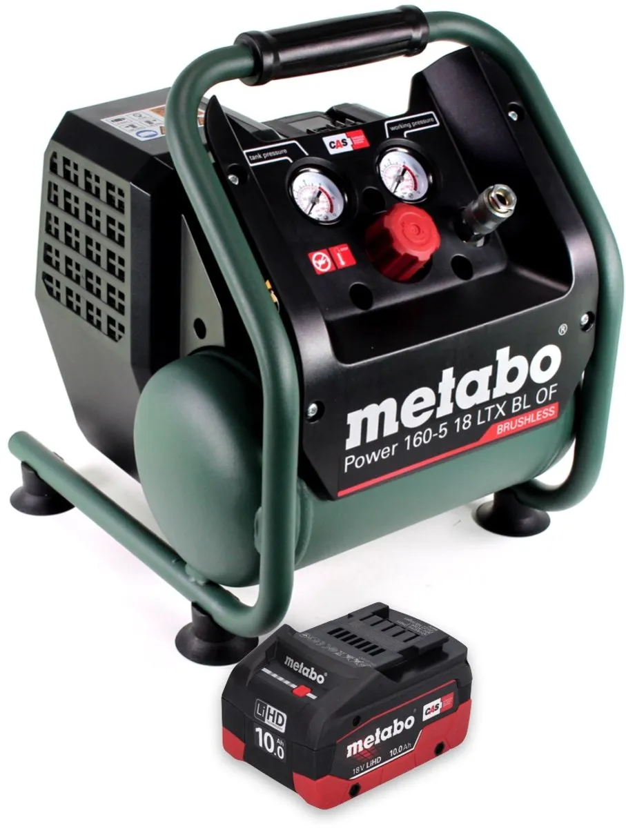 Metabo Power 160-5 18 LTX BL OF Compressor - 8,0 bar 5L - 1x 10,0 Ah Accu