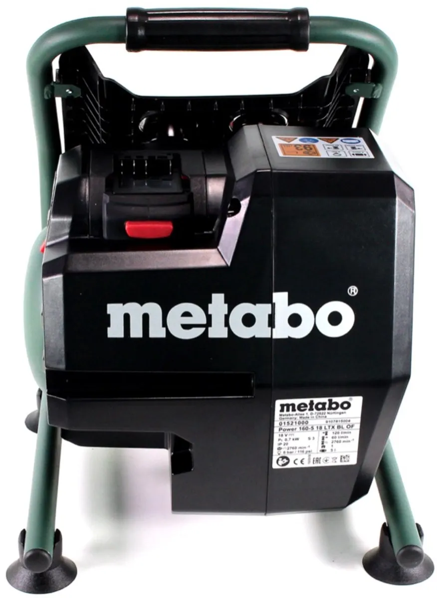 Metabo Power 160-5 18 LTX BL OF Compressor - 8,0 bar 5L - 1x 10,0 Ah Accu