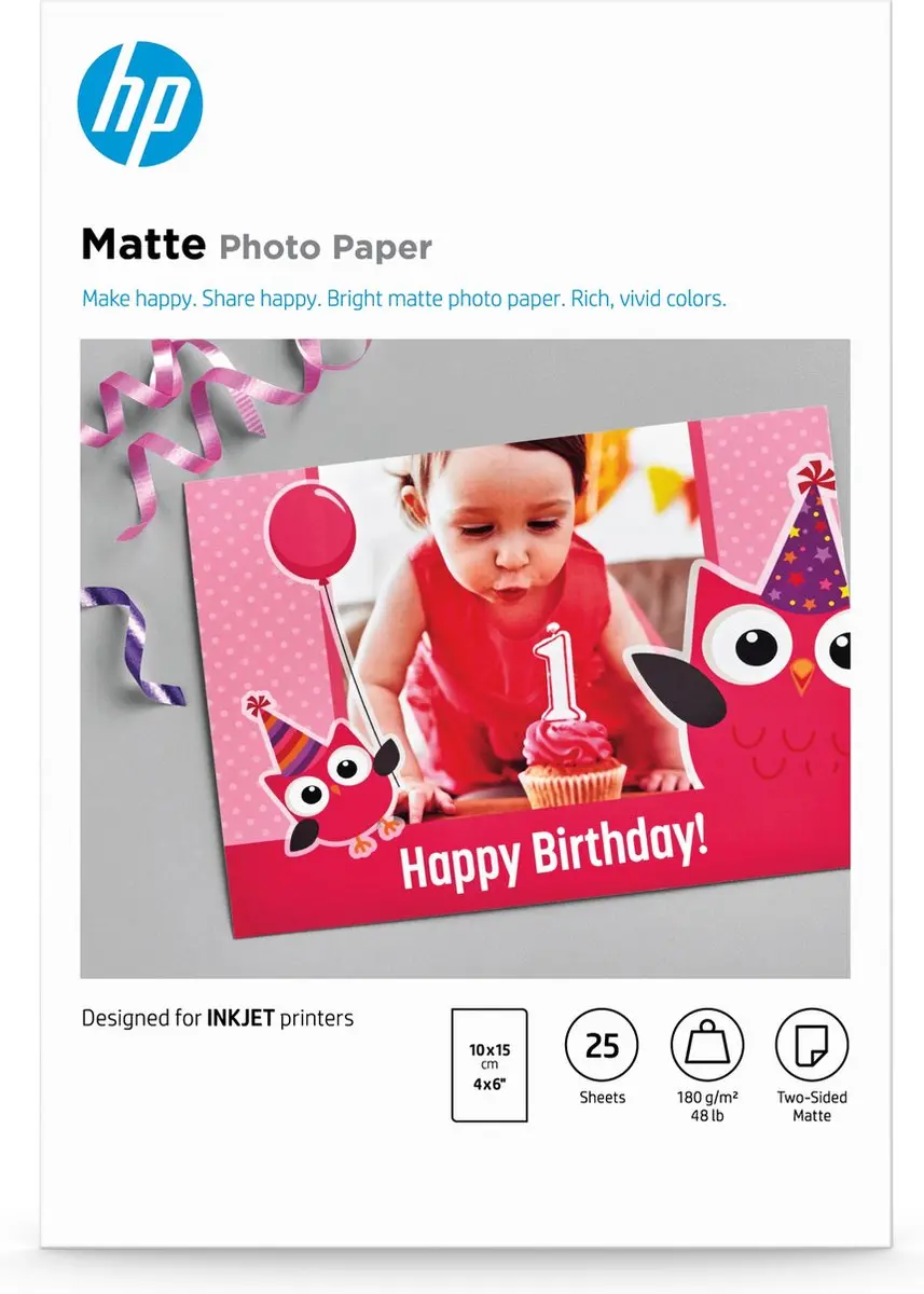 HP Mat Fotopapier 180 g/m² 10x15cm