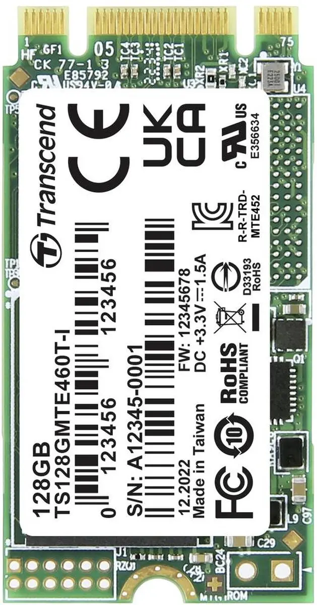 Transcend MTE460T-I 128GB NVMe M.2 SSD