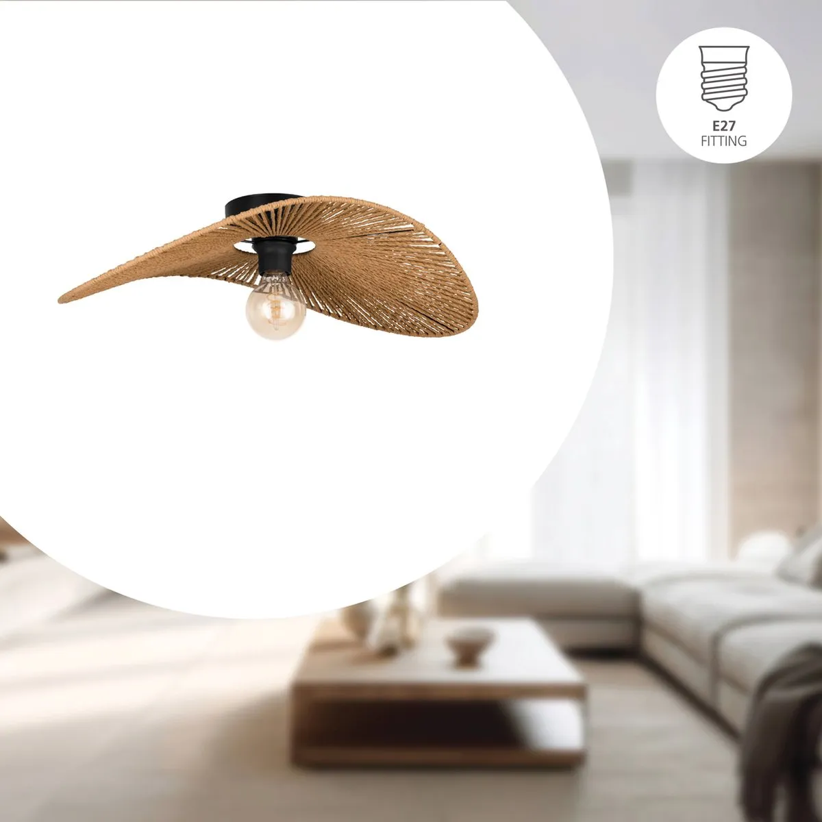 Eglo Siruela Plafondlamp E27 - 56cm - Bruin/Zwart
