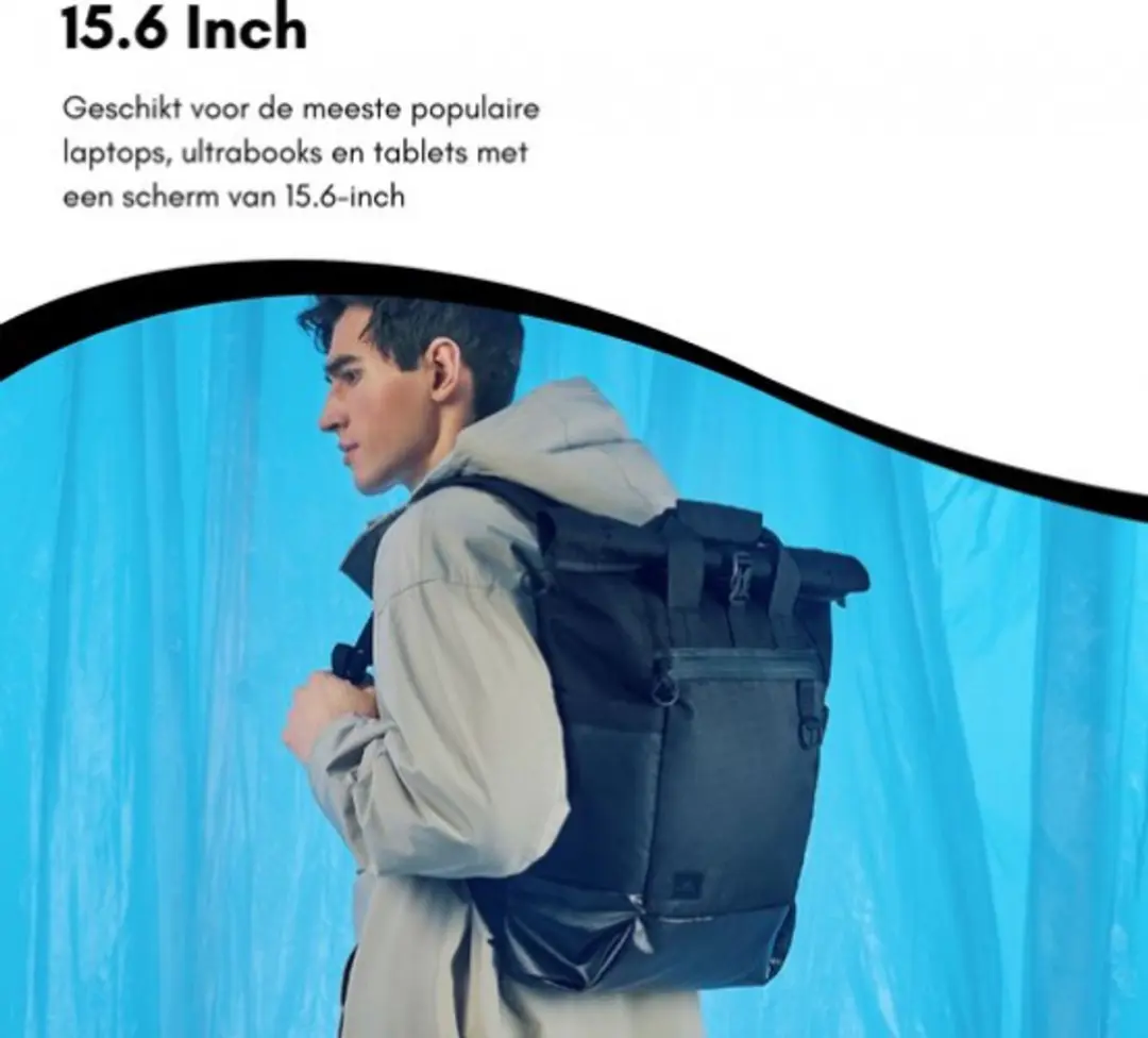 RivaCase Dijon Rugzak 25L - 15.6" Laptopvak - Zwart - afbeelding 6 van 6