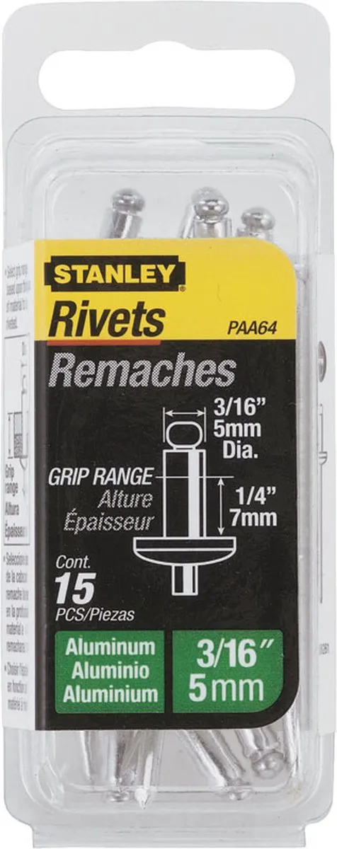 Stanley Popnagels 5x9mm - 15 Stuks