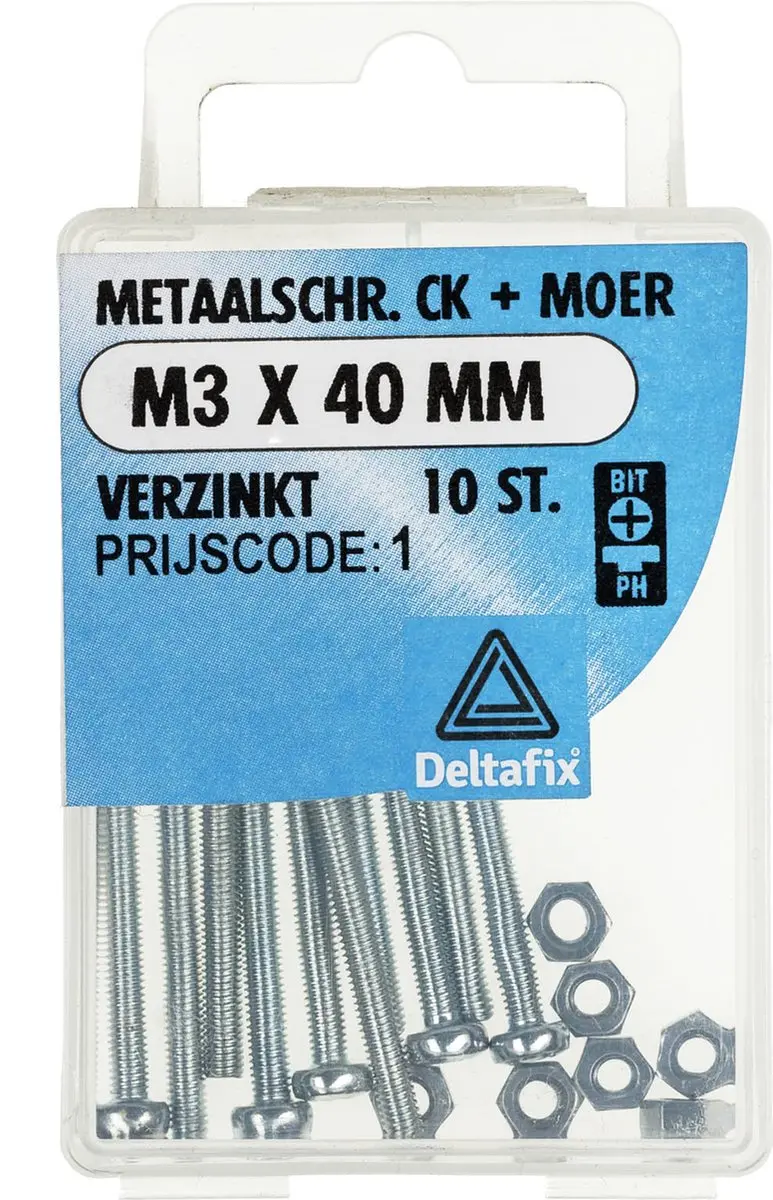 Deltafix Metaalschroeven M3x40mm - 10 Stuks