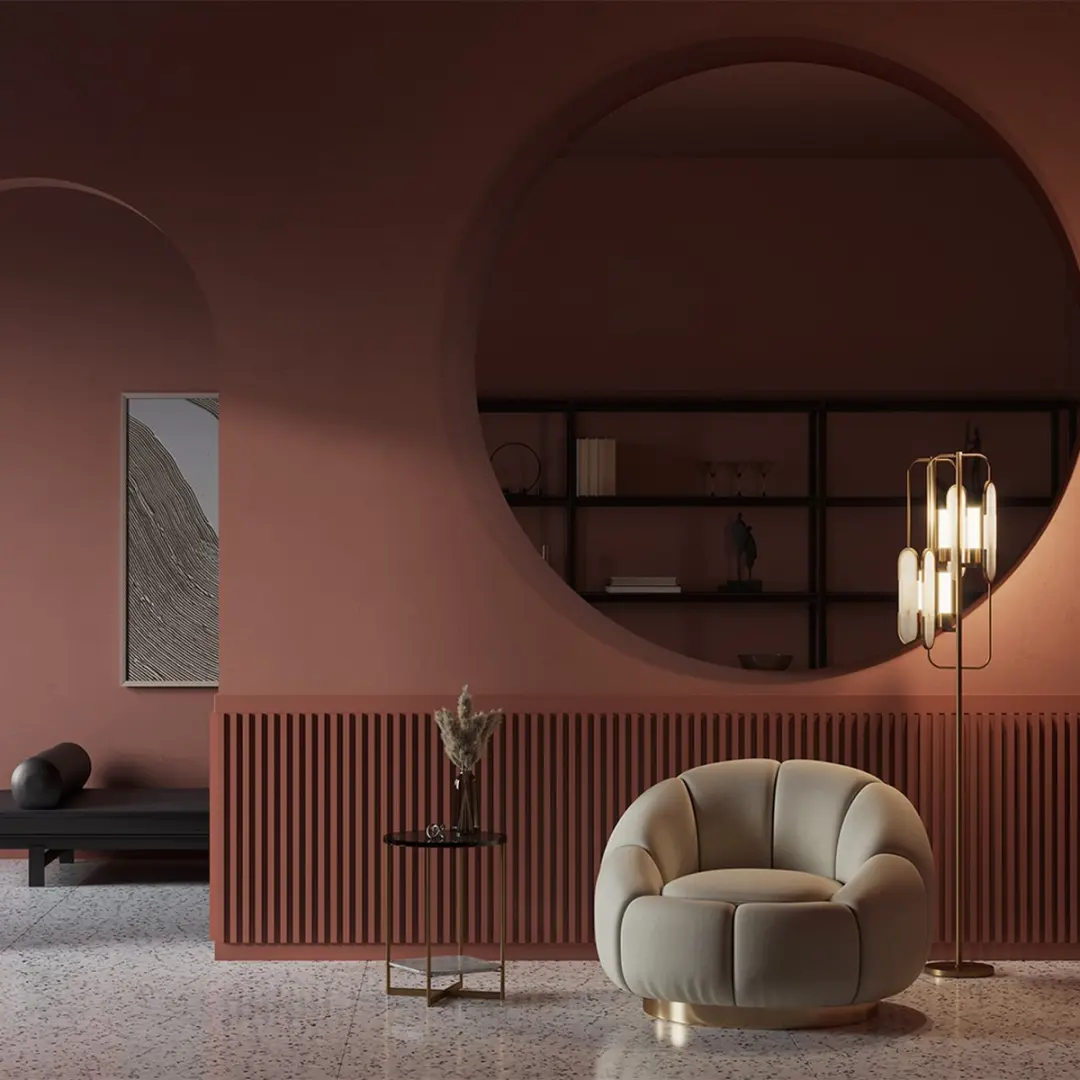 Maytoni Marmo Vloerlamp - Goud - Ø23cm
